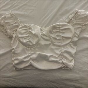 BetterBe white satin top size small